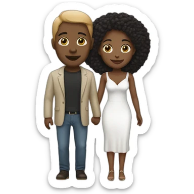 Black woman and white man lovers sticker