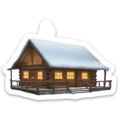 Cabin in snow sticker