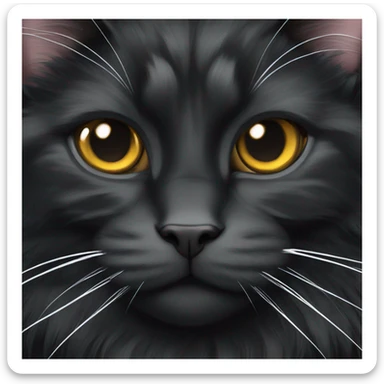 A pure-looking black Maine Coon sticker