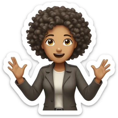 Curly-haired biracial woman as a preacher, praising the lord sticker