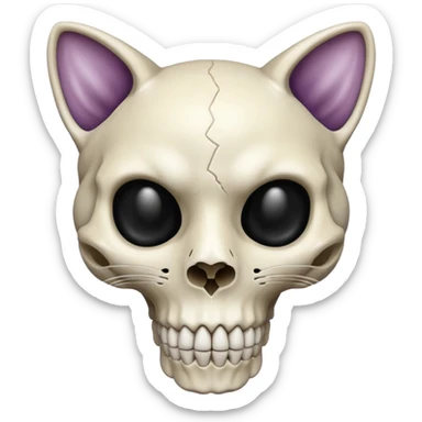 A cat skull sticker