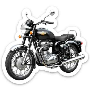 Black Royal Enfield  sticker