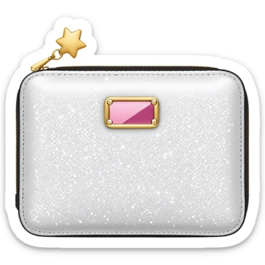 glitter white wallet sticker