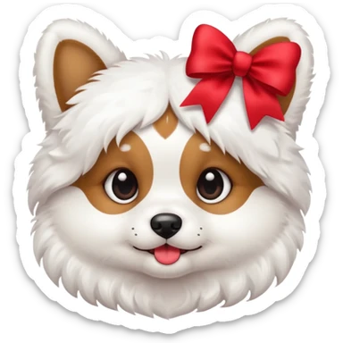 Cute puppy with bow sticker