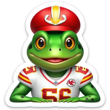 Frog in KC chiefs uniform sticker