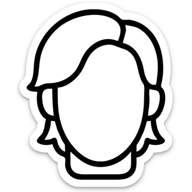 Kenan Yildiz as a modern icon, focus on hairstyle and facial outline, minimalistic, black outline sticker