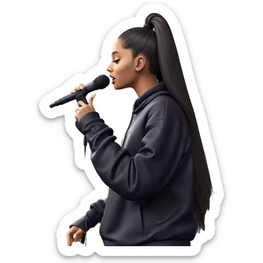 girl singing with microphone sticker