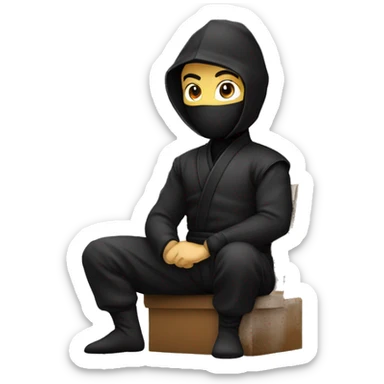 Ninja assis en tailleur sticker