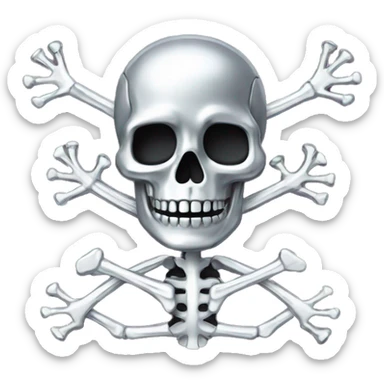 Skeleton made of chrome sticker