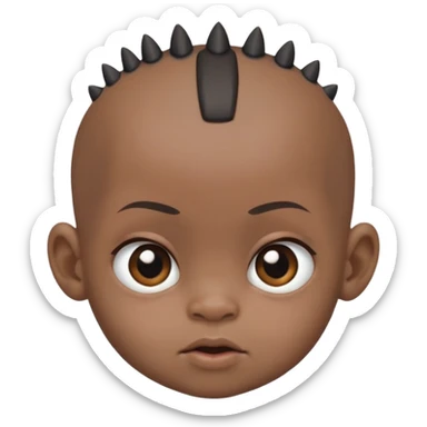 I want a black baby in which the baby has a mohawk in the centre and then he is bald from sides and he is ugly as well sticker