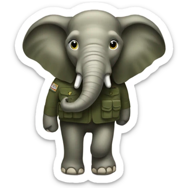 elephant in army sticker