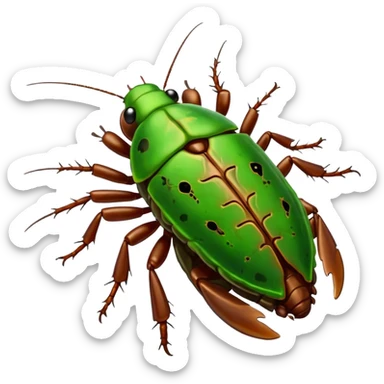 Zombie cockroach in oggye sticker