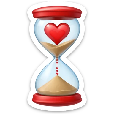 hourglass with a heart inside sticker