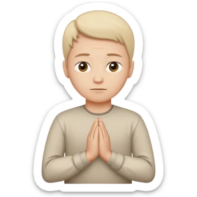 stand and wait with folded hands sticker