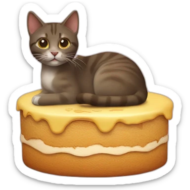 Un chat sur une tortu sticker