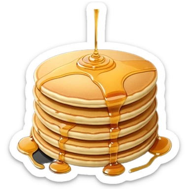 TWO Pancakes with honey in a black plate sticker