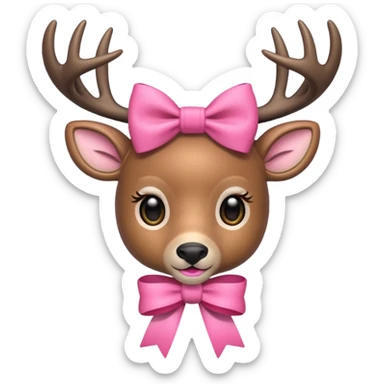  deer with pink bow sticker