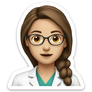 white skin woman doctor with brown hair  sticker