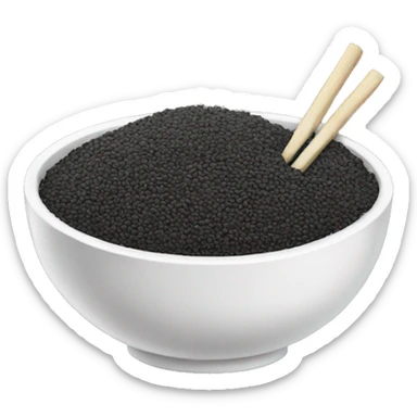 bowl of white and black sesame sticker