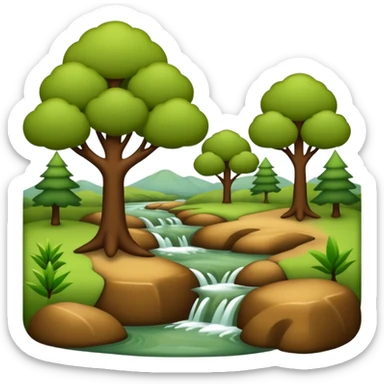 alluvial/riparian woodlands (simplistic; iOS emoji style) sticker