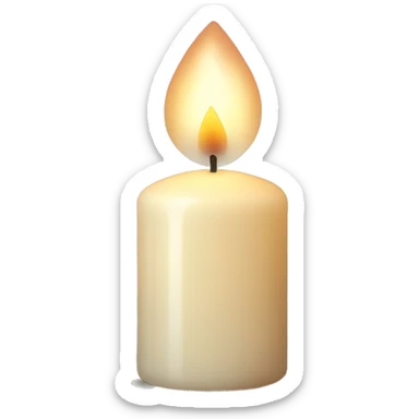Candle in a powder-colored glass sticker