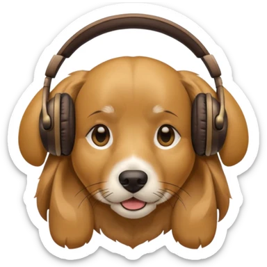 dog wearing headphones sticker