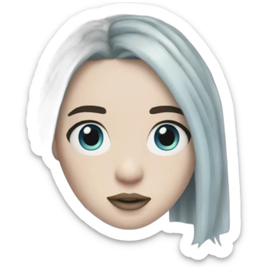 Billie eilish chanteuse cheveux bleus yeux bleus sticker
