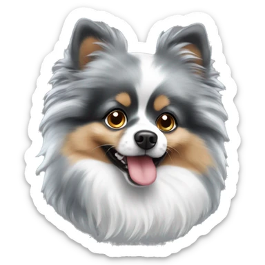 blue merle pomeranian sticker