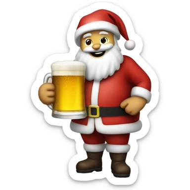Santa with a beer sticker