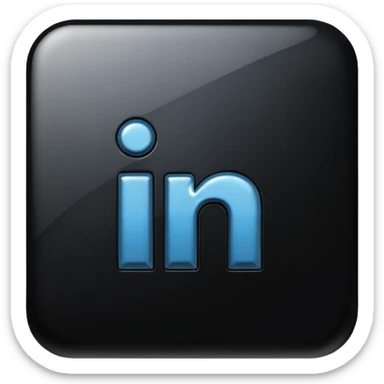3d linkedin logo in black (the real Linkedin logo must be used) sticker