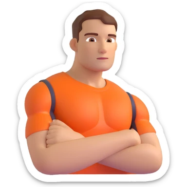 person highlighting their shoulders and arms sticker