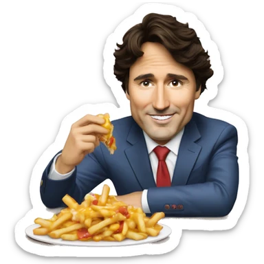Justin trudeau mange une poutine sticker