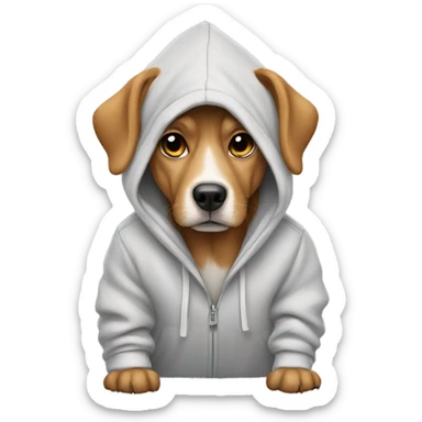 Dog wearing hoodie  sticker