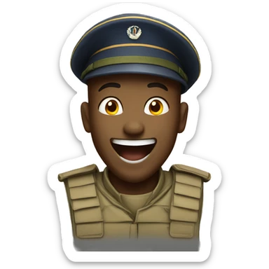 Soldier laughing out loud sticker