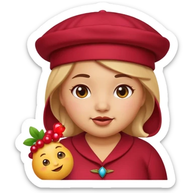 Cute emoji female chubby with a berry she is tan and moroccan  sticker