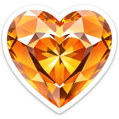 orange heart-shaped diamond sticker