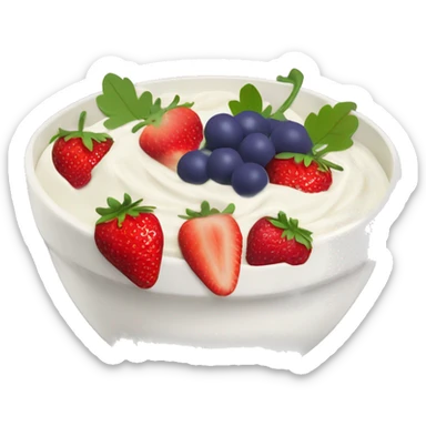 yoghurt bowl with grapes and strawberries  sticker