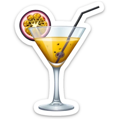 Cocktail with half passionfruit in glass sticker
