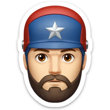 captain america bearded sticker