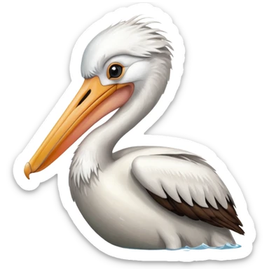 pélican avec de l'eau dans son bec sticker