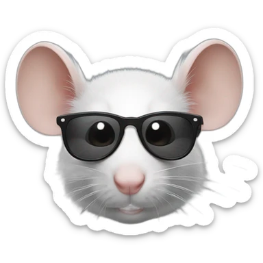 Un rat avec des lunettes et avec des cheveux noirs sticker