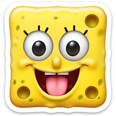 SpongeBob sticking his tongue out make it more FREAKY sticker