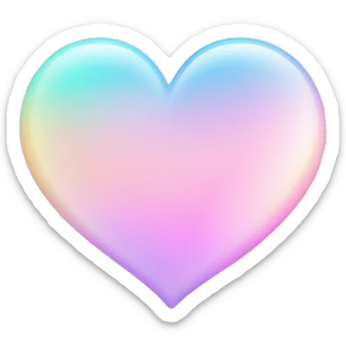 Iridescent gradient pastel heart sticker