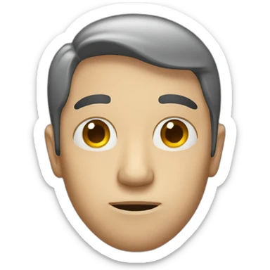 Man with sighing face sticker