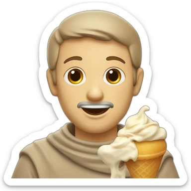 Francis of Assisi eating gelato sticker