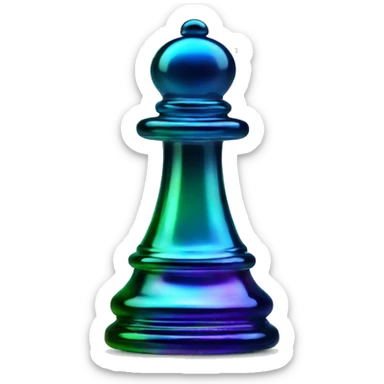 Iridescent glass chess pawn sticker