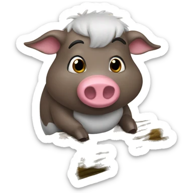 hog on a log sticker