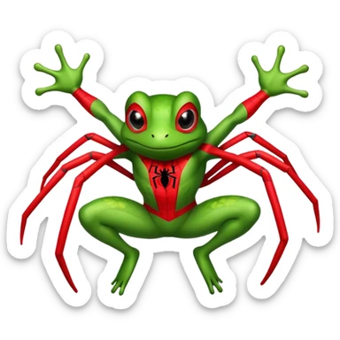 A frog in a spider-man costume *Old Emoji* sticker