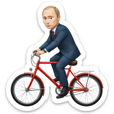 Vladimir Putin riding a bicycle sticker