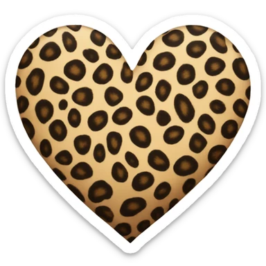 A leopard print heart  sticker
